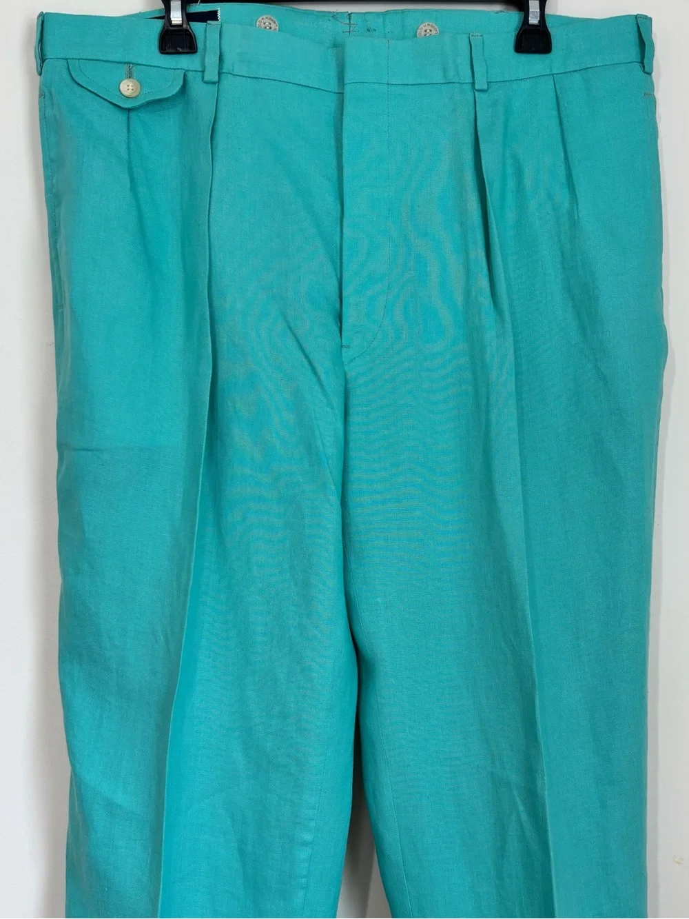 Vintage 90s POLO Ralph Lauren Linen Pleated Cuffed Slacks Resort Causal Men Pant